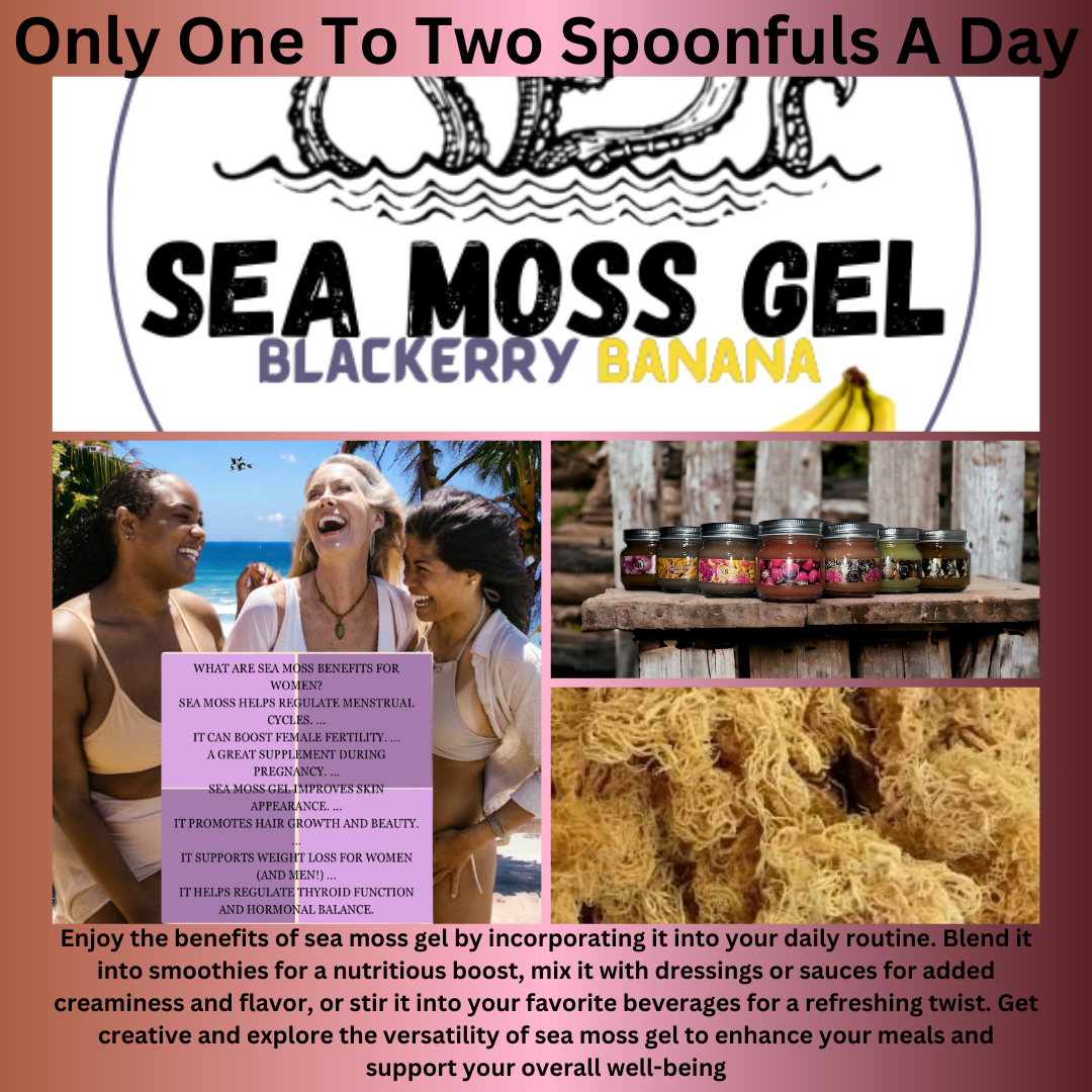 Blackberry Banana Infused Organic, Wildсrafted, St Lucia, Irish Sea Moss Vegan Superfood 12oz