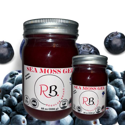 Blueberry Infused Organic, Wildсrafted, St Lucia, Irish Sea Moss, Sea Moss Gel (12 oz)